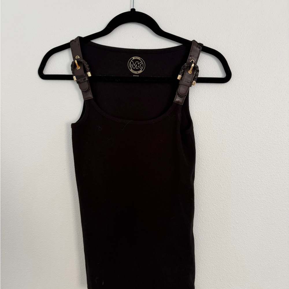 Michael Kors Black Tank Top with Gold Accents